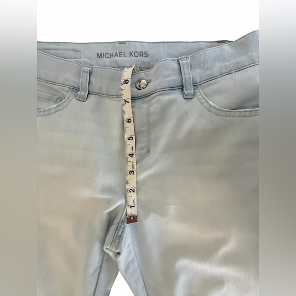 Michael Kors W’s Flare Jeans 8 Light Wash Denim Stretch Bootcut Raw Hem Y2K - Picture 6 of 9